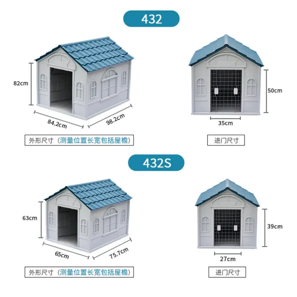 UV-Protected Plastic Pet House for Outdoor Use