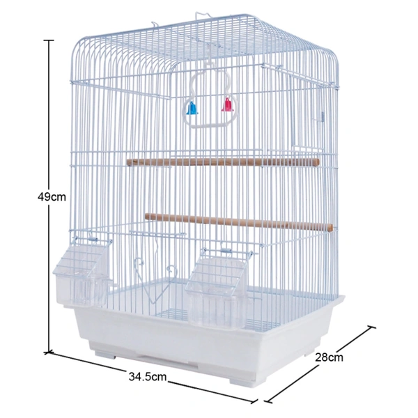 Compact Bird Cage with Tray & Perch for Small Birds