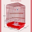 Compact Bird Cage with Tray & Perch for Small Birds