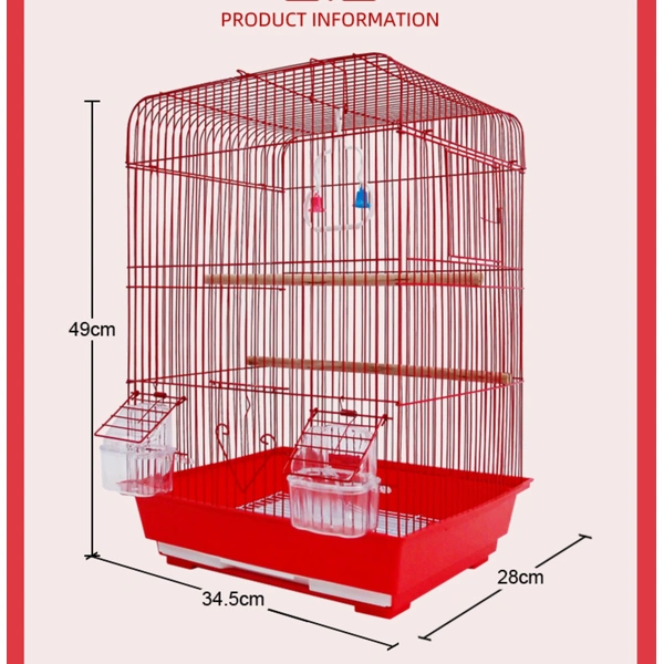Compact Bird Cage with Tray & Perch for Small Birds