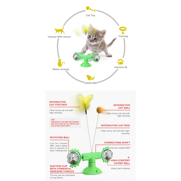 Rotating Windmill Cat Toy