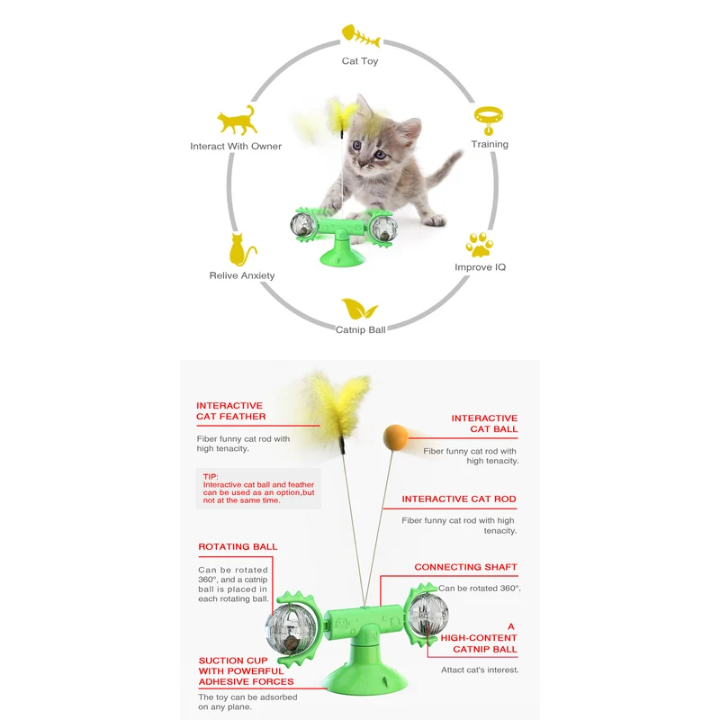 Rotating Windmill Cat Toy