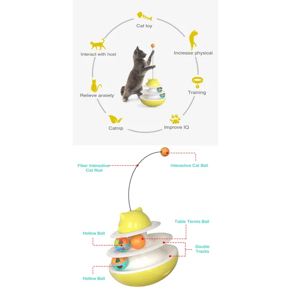 Wobble Spin Cat Toy for Interactive Play