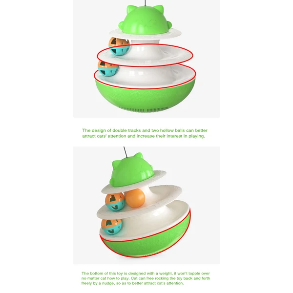 Wobble Spin Cat Toy for Interactive Play