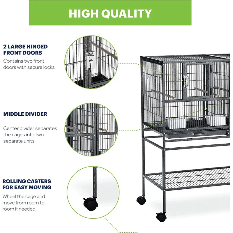 Durable Metal Bird Cage for Small Birds – Sturdy and Easy to Clean