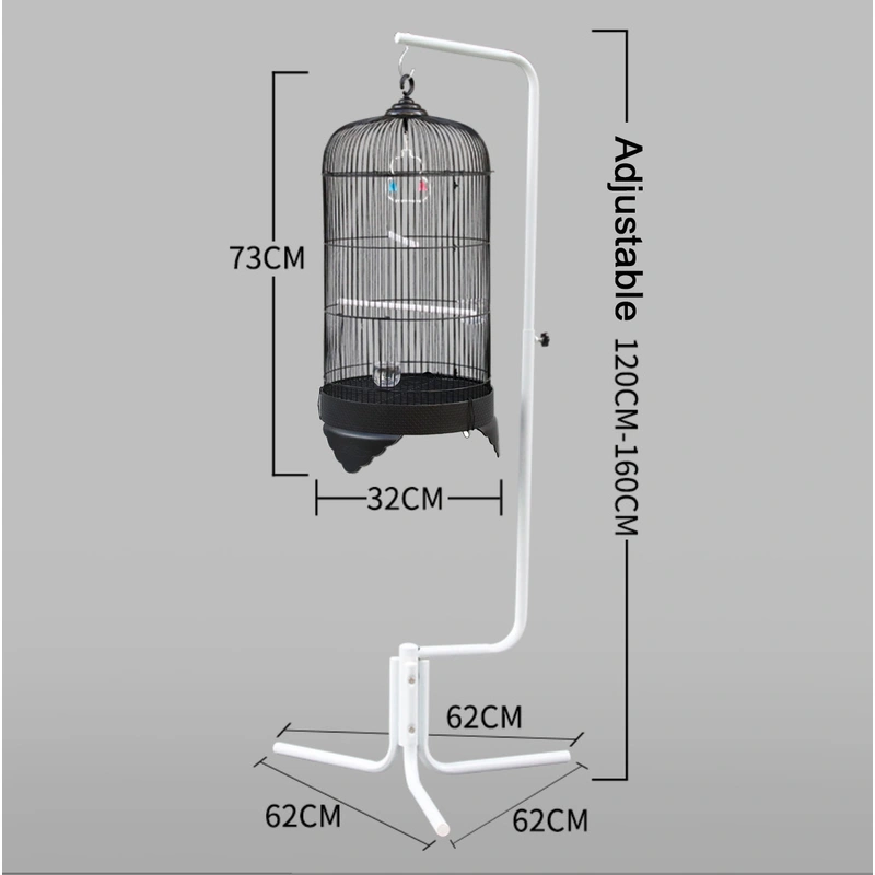 Round Hanging Bird Cage with Stand – Stylish and Functional Design