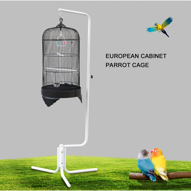 Round Hanging Bird Cage with Stand – Stylish and Functional Design
