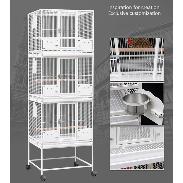 Large Bird Cage with 1, 2, or 3 Layers – Spacious and Customizable