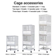 Expandable Extra-Large Bird Cage – 1, 2, or 3-Tier Options