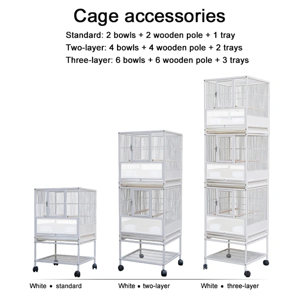 Expandable Extra-Large Bird Cage – 1, 2, or 3-Tier Options