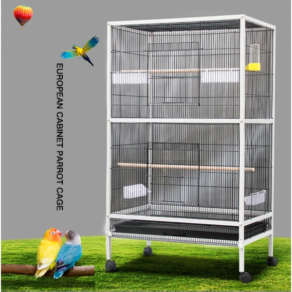 Spacious Large Bird Cage with Rolling Stand – Ideal for Parrots