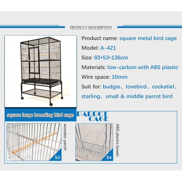 Large Bird Cage with Play Top and Ladder – Spacious and Fun