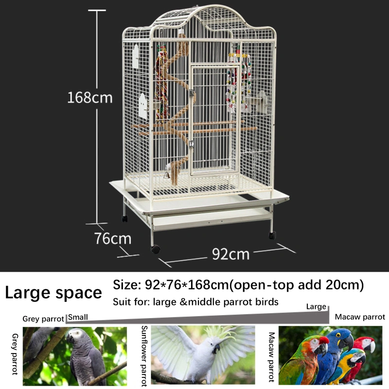 Heavy-Duty Large Bird Cage with Double Doors – Secure and Durable
