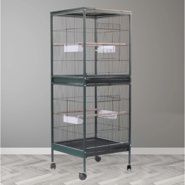 Large Corner Bird Cage with Multi-Level Perches – Space-Saving Design