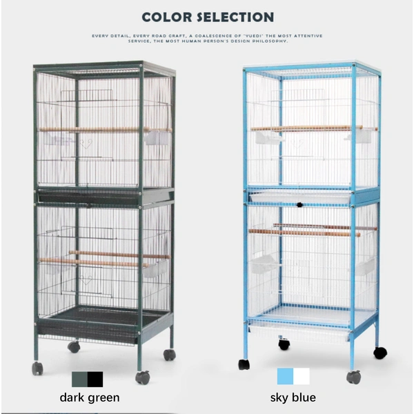 Large Corner Bird Cage with Multi-Level Perches – Space-Saving Design