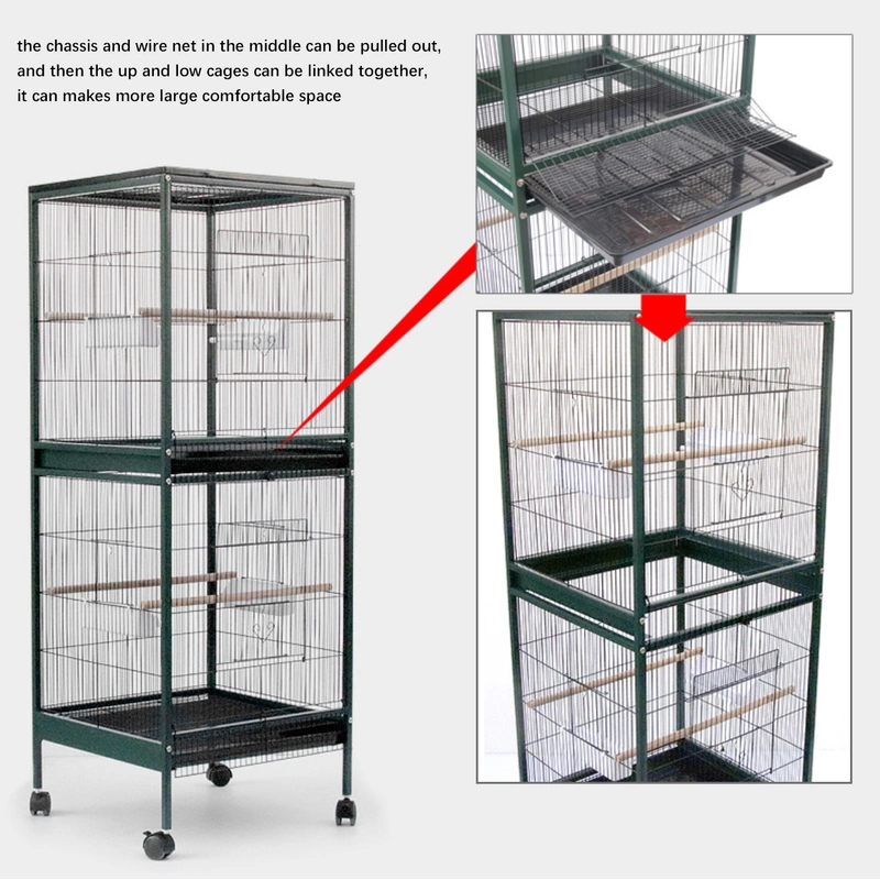 Large Corner Bird Cage with Multi-Level Perches – Space-Saving Design