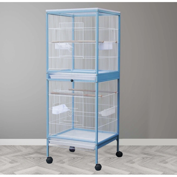 Large Corner Bird Cage with Multi-Level Perches – Space-Saving Design