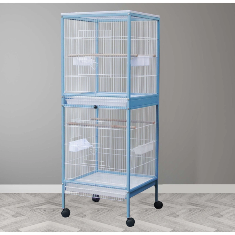 Large Corner Bird Cage with Multi-Level Perches – Space-Saving Design