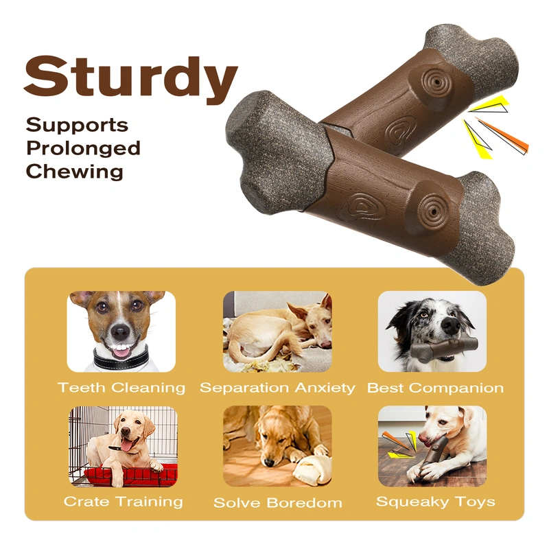 Durable Squeaky Branch Dog Chew Toy - Engage Your Pup with Nature