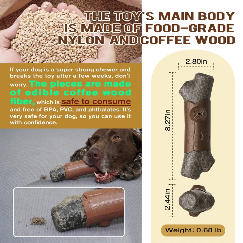 Durable Squeaky Branch Dog Chew Toy - Engage Your Pup with Nature