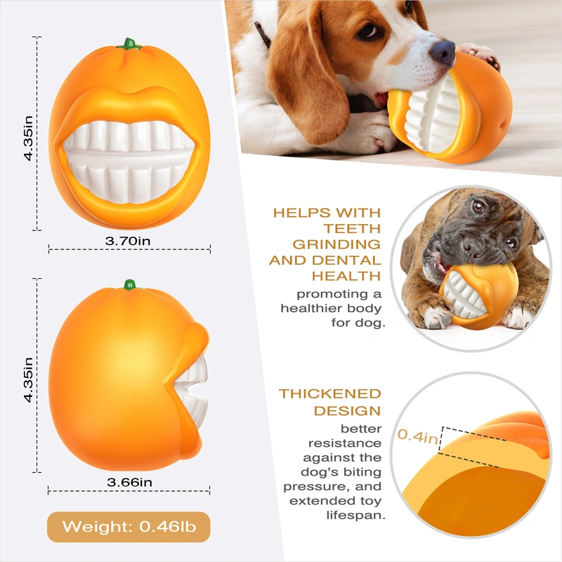 Durable Squeaky Orange Dog Chew Toy Ball - Keep Your Pup Entertained