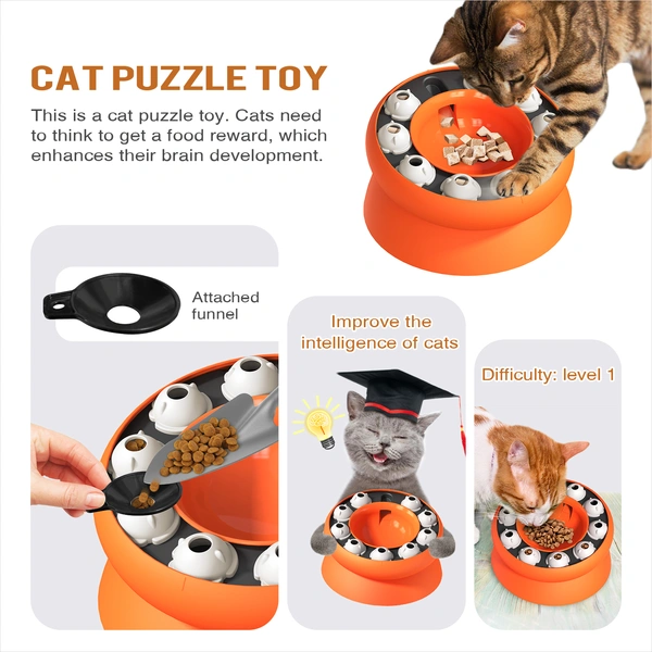 Innovative Cat Bowl Puzzle Toy - Promote Healthy Eating and Play