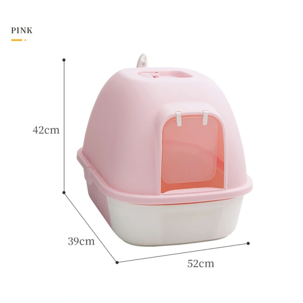 Sturdy Plastic Cat Litter Box - Hassle-Free Cleaning Solution