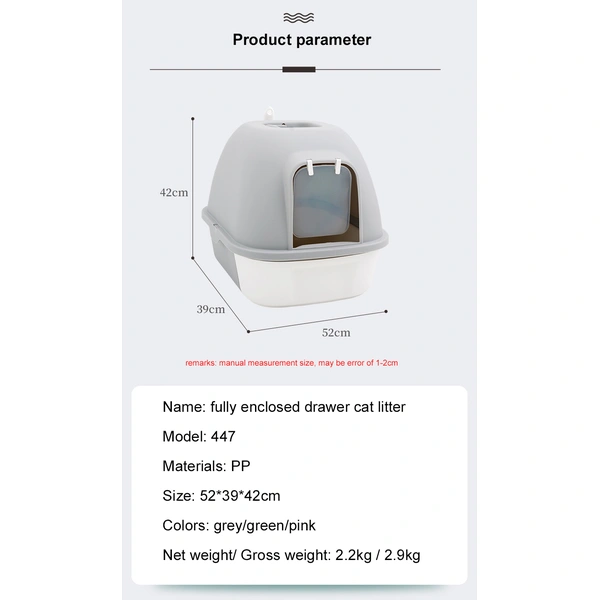 Sturdy Plastic Cat Litter Box - Hassle-Free Cleaning Solution