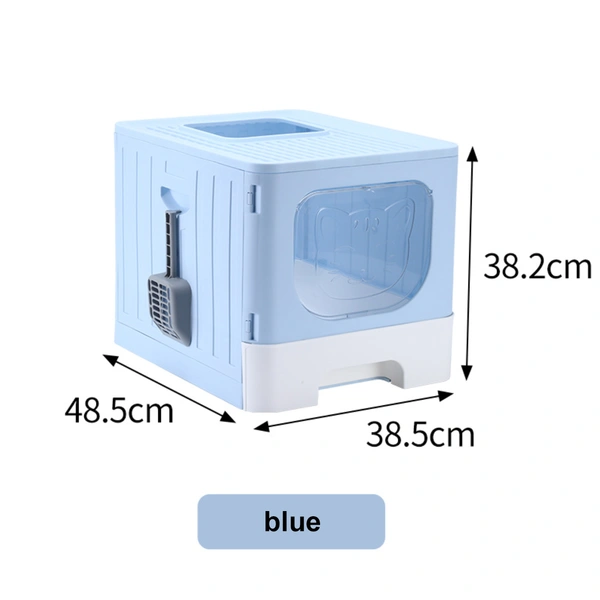 Compact Plastic Cat Litter Box - Ideal for Small Spaces