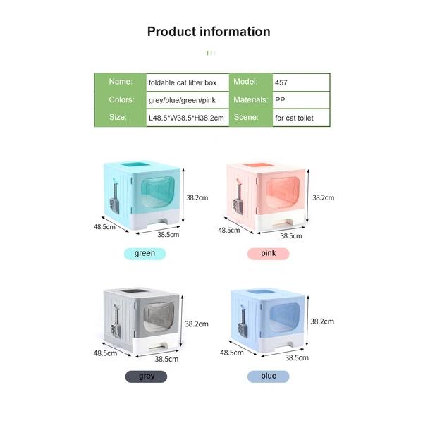 Compact Plastic Cat Litter Box - Ideal for Small Spaces