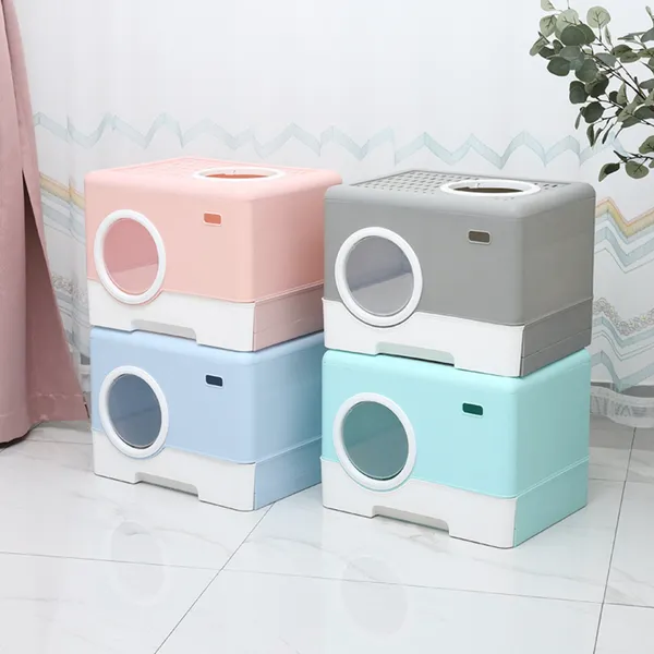 High-Walled Plastic Cat Litter Box - Keep Your Home Clean