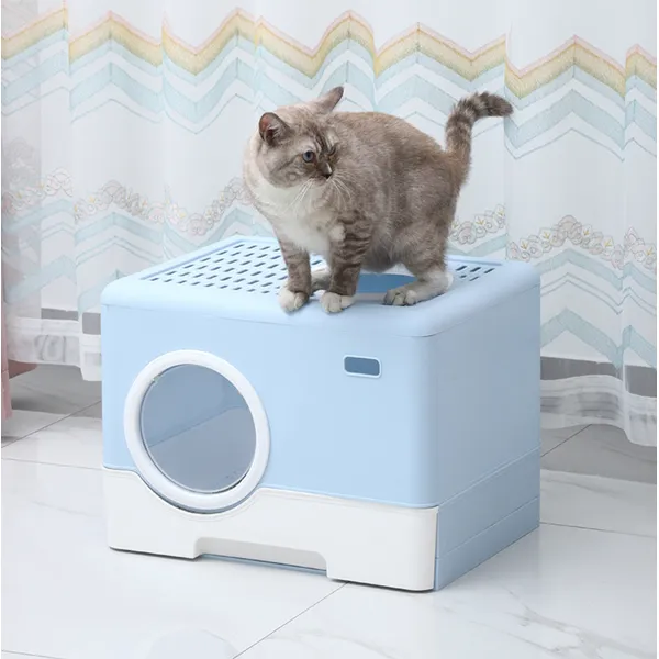 High-Walled Plastic Cat Litter Box - Keep Your Home Clean