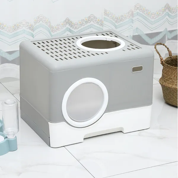 High-Walled Plastic Cat Litter Box - Keep Your Home Clean