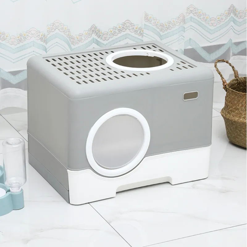 High-Walled Plastic Cat Litter Box - Keep Your Home Clean