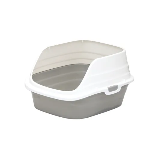 Sleek Plastic Cat Litter Box - Modern Design