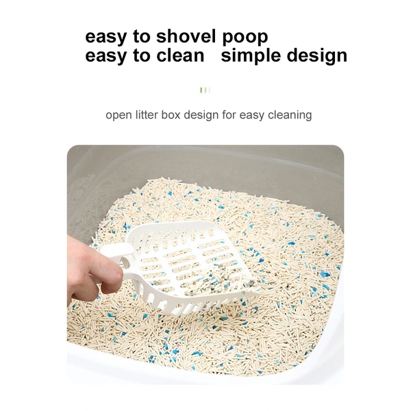 Sleek Plastic Cat Litter Box - Stylish and Functional