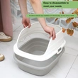 Sleek Plastic Cat Litter Box - Stylish and Functional