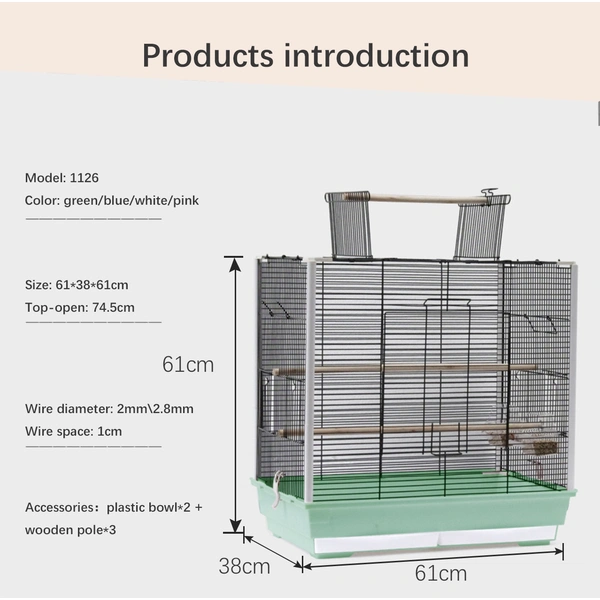 Stylish Small Bird Cage - Ideal Home for Budgies and Canaries