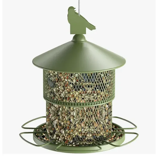 Metal Hanging Bird Feeder with Rain Shelter | Ideal for Outdoor Use