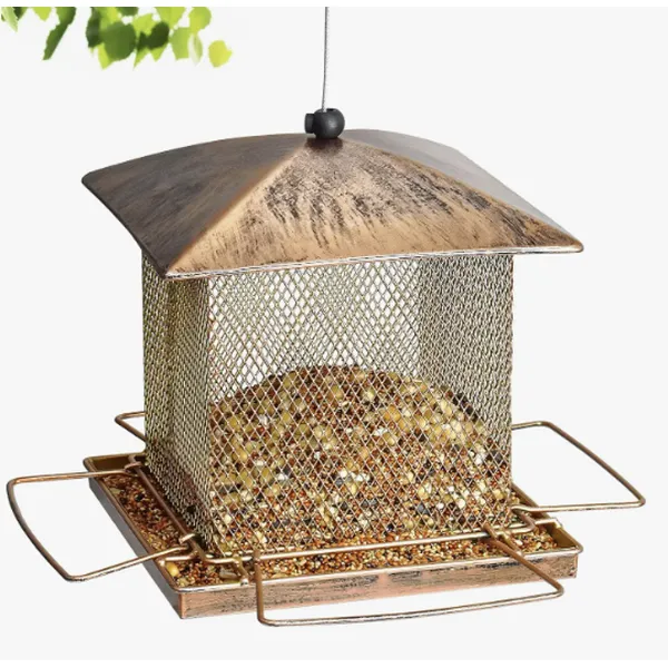 Metal Hanging Bird Feeder with Rain Shelter | Ideal for Outdoor Use