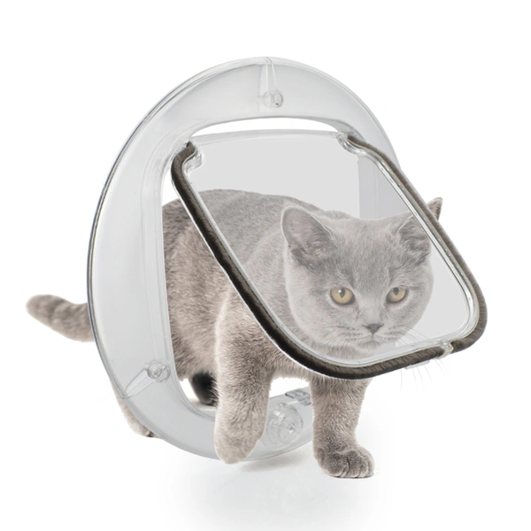 Round Transparent Cat Door | Fits Glass, Thin Doors, and Screens