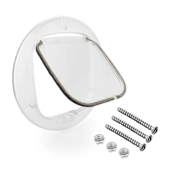 Round Transparent Cat Door | Fits Glass, Thin Doors, and Screens