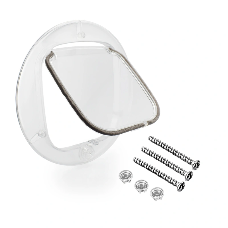 Round Transparent Cat Door | Fits Glass, Thin Doors, and Screens