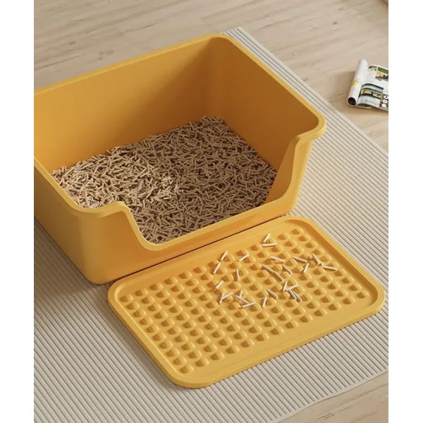 Elevated Cat Litter Box with Mat | Anti-Splash High Wall Design | 3 Colors