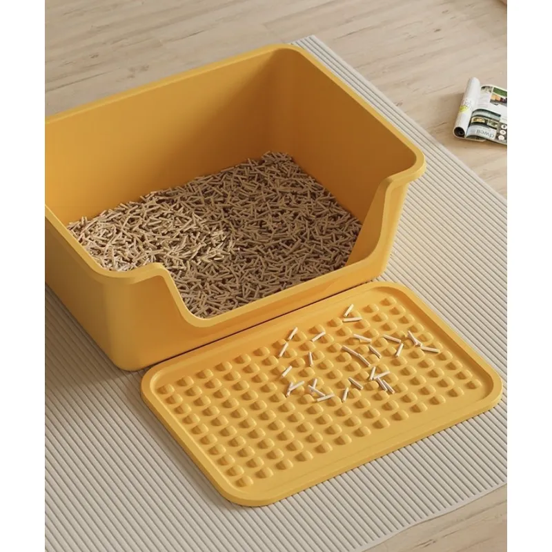 Elevated Cat Litter Box with Mat | Anti-Splash High Wall Design | 3 Colors