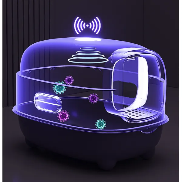 Smart Enclosed Cat Litter Box with UVC Disinfection & Deodorizer – Large Capacity