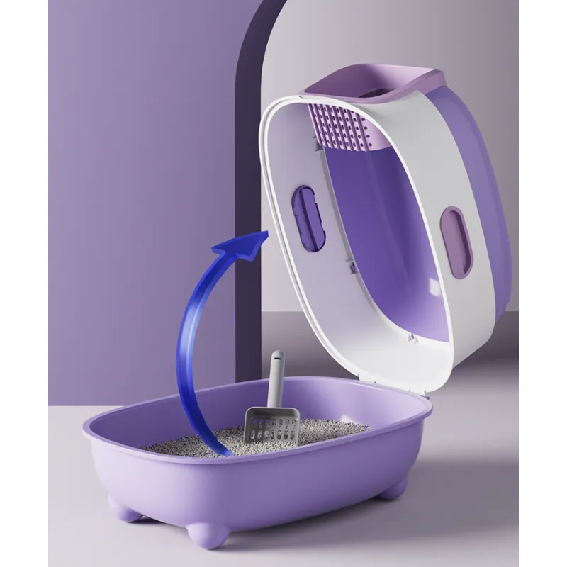 Smart Enclosed Cat Litter Box with UVC Disinfection & Deodorizer – Large Capacity