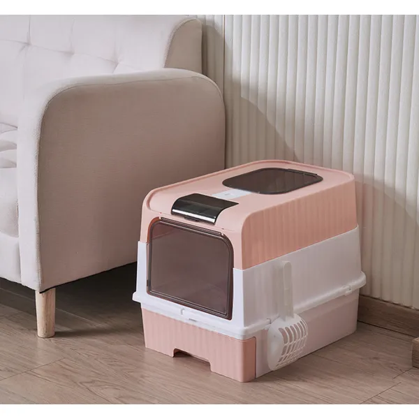 Modern Enclosed Cat Litter Box with UVC Sterilizer & Slide-Out Drawer – Odor Control & Spacious