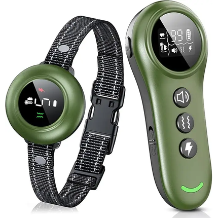 Modern Round Bark Control Collar – Stylish Design with Beep, Vibration & Static Modes, Waterproof & Safe