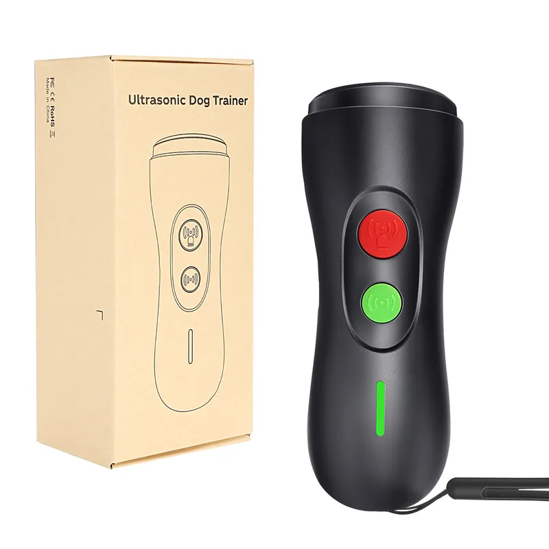 Handheld Ultrasonic Dog Training Device | No-Collar Bark Control with Beep & Flashlight